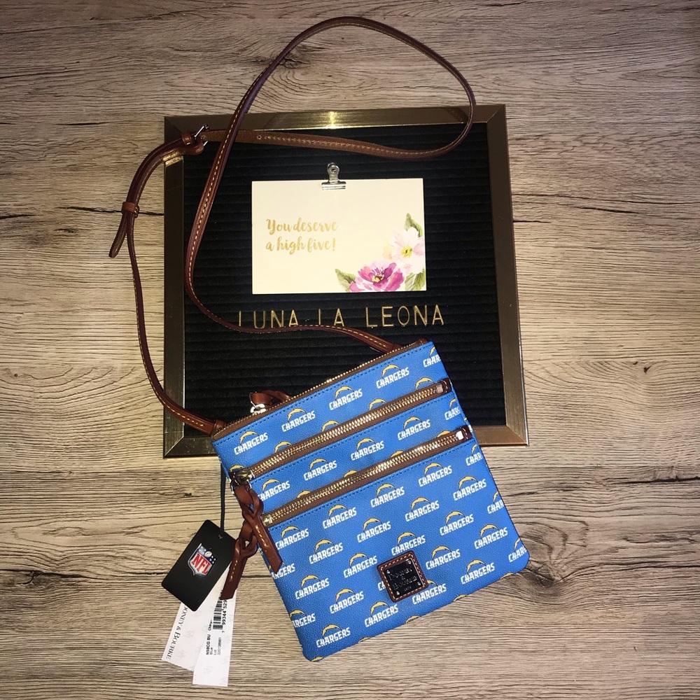 NWT Dooney & Bourke Chargers Triple Zip Crossbody